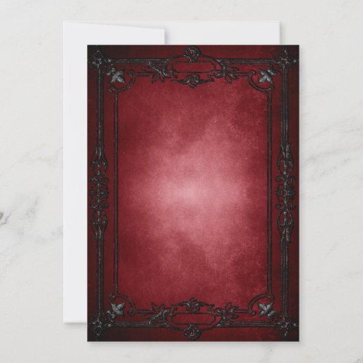 Red Gothic Halloween wedding save the date 案内状 (裏面)