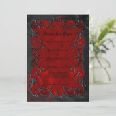 Red Gothic halloween wedding save the date 案内状 (スタンド正面)