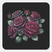 Red Gothic Roses スクエアシール (正面)