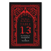 Red Gothic Vampire Cathedral Wedding テーブルナンバー (裏面)