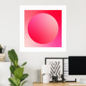Red Gradient Circle Vignette Abstract Design ポスター (ホームオフィス)