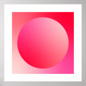 Red Gradient Circle Vignette Abstract Design ポスター (正面)