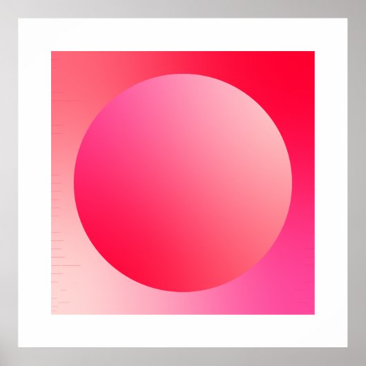 Red Gradient Circle Vignette Abstract Design ポスター (正面)