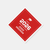 Red Graduation 2026 スタンダードカクテルナプキン (角)