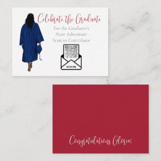 Red Graduation QR Code Insert Card | 卒業お祝い エンクロージャーカード