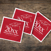 Red Graduation Script Name Class Year Design スタンダードカクテルナプキン