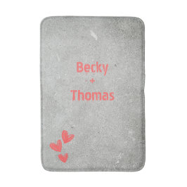 Red graffiti name on gray concrete, your  バスマット