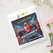 Red Grand Prix Racing Car Birthday フェイバーバッグ (封をした状態)