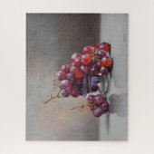 Red Grapes Still Life - from Original Oil Painting ジグソーパズル (縦)