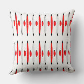 Red Gray Black Retrofuturism Designer Modernist クッション (裏面)