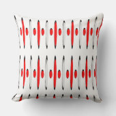 Red Gray Black Retrofuturism Designer Modernist クッション (正面)