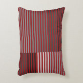 Red, Gray, Black, White Stripes アクセントクッション (正面(垂直))