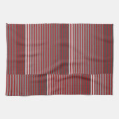 Red, Gray, Black, White Stripes キッチンタオル (横)