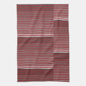 Red, Gray, Black, White Stripes キッチンタオル (縦)