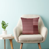 Red, Gray, Black, White Stripes クッション (椅子)