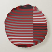Red, Gray, Black, White Stripes ラウンドクッション (裏面)