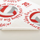 red gray volleyball court happy place typography シェルパブランケット (3/4)