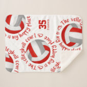 red gray volleyball court happy place typography シェルパブランケット (正面(横))