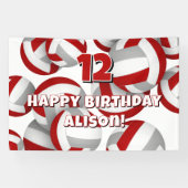 red gray volleyballs kids birthday party 横断幕 (横)