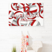 red gray volleyballs kids birthday party 横断幕 (インサイチュ)