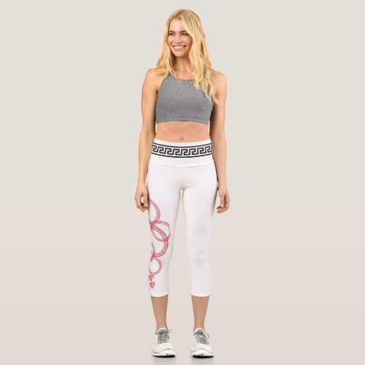 red Greek Capri Leggings カプリレギンス (正面)