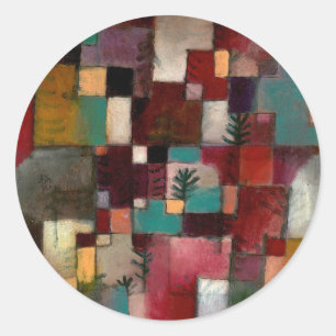 Red GreenとViolet-Yellowのリズム、Paul Klee Art ラウンドシール
