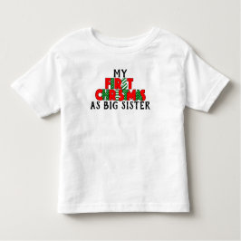 Red & Green初めてのクリスマスfor Big Sister トドラーTシャツ