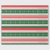 Red Green and Blue Festive Christmas Pattern ラッピングペーパー (フラット)