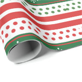 Red Green and Blue Festive Christmas Pattern ラッピングペーパー (ロールコーナー)