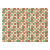 Red Green and Cream Patchwork Quilt Look テーブルクロス (正面(横))