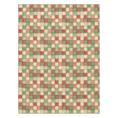 Red Green and Cream Patchwork Quilt Look テーブルクロス (正面)