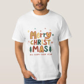 Red, Green and Yellow Illustrative Christmas Tシャツ (正面)