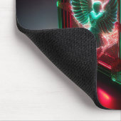 Red & Green Angels Watch Over Metallic Light Box マウスパッド (コーナー)