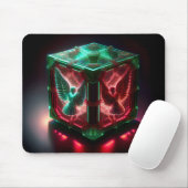 Red & Green Angels Watch Over Metallic Light Box マウスパッド (マウス)