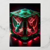 Red & Green Angels Watch Over Metallic Light Box 箔シーズンカード (裏面)