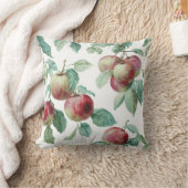 Red Green Apple Fruit Pattern Watercolor Rustic  クッション (ブランケット)