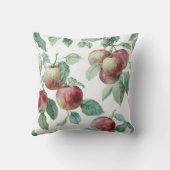 Red Green Apple Fruit Pattern Watercolor Rustic  クッション (裏面)