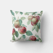 Red Green Apple Fruit Pattern Watercolor Rustic  クッション (正面)
