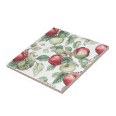 Red Green Apple Fruit Pattern Watercolor Rustic  タイル (側面)