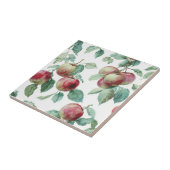 Red Green Apple Fruit Pattern Watercolor Rustic  タイル (側面)