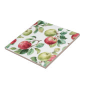 Red Green Apple Fruit Pattern Watercolor Rustic  タイル (側面)