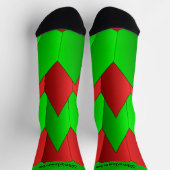 Red Green Art Deco Design Socks ソックス (上部)