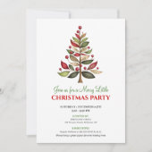 Red green artistic Christmas tree dinner invites 招待状 (正面)