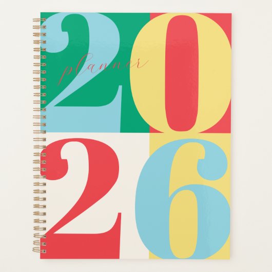 Red Green Blue Bold Year Color Block Planner プランナー手帳 (正面)