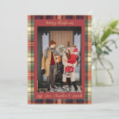 Red Green Blue Tartan Christmas Photo Card シーズンカード (スタンド正面)