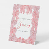  Red & Green Bow/Ribbon Baby Shower How Many Bows 台座サイン (正面)