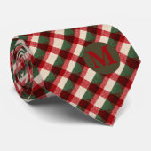 Red Green Buffalo Plaid Christmas Neck Tie ネクタイ (ロール)