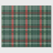 Red & Green Buffalo Plaid Personalized  ラッピングペーパー (フラット)