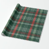 Red & Green Buffalo Plaid Personalized  ラッピングペーパー (アンロールド)