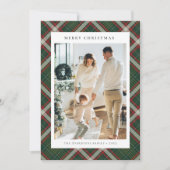Red Green Buffalo Plaid Photo collage Christmas シーズンカード (正面)